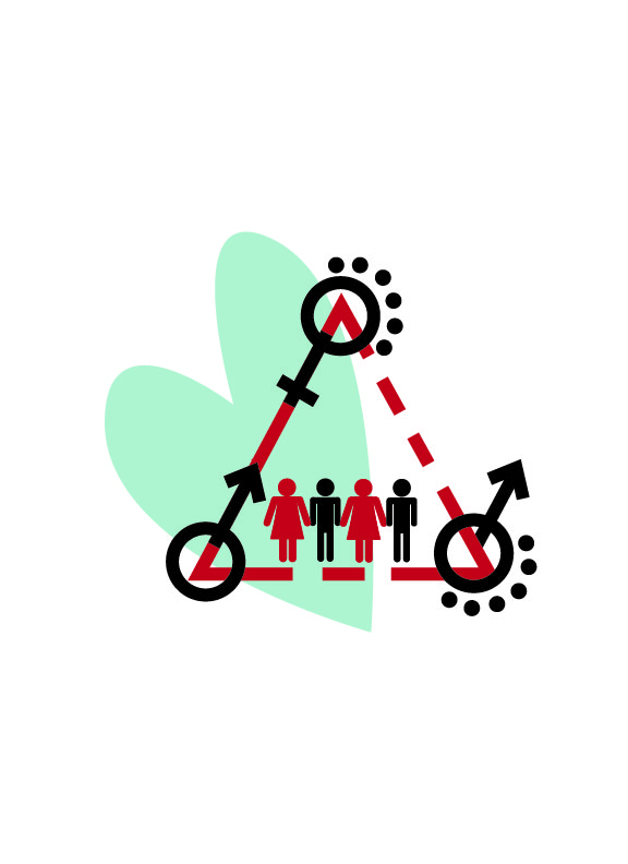 graphic depicting an open relationship made for LEGACY magazine.